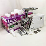 Потужна побутова електром'ясорубка для дому Dario, М'ясорубки нержавіюча сталь, М'ясорубки для ковбаси QU-58, фото 3