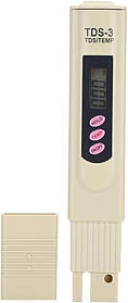 Портативний аналізатор якості води та температури для питної води TDS-3 з РК дисплеєм та автоживленням.