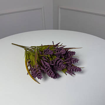 Добавка шишечки букетик темно-бузковий , 34 см , 7 гілок, 10 шт/уп