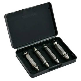 Набір екстракторів для зламаних болтів та гвинтів 4 штуки для ремонту в кейсі зі швидкорізальної сталі HSS 4341