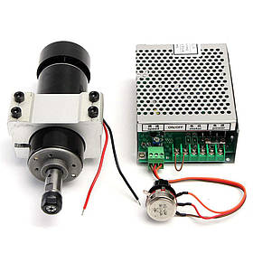 Шпиндель 500 Вт для ЧПУ верстата з хомутом та блоком живлення регулятор обертів 110-220 В повітряне охолодження