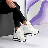 Жіночі зимові снікерси, Жіночі хайтопи на платформі зимові, Снікерси зимові черні, фото 4