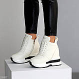 Жіночі зимові снікерси, Жіночі хайтопи на платформі зимові, Снікерси зимові черні, фото 2