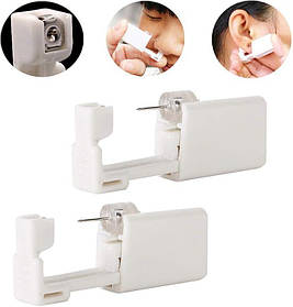 Одноразовий пістолет для пірсингу вух із сережкою гвоздиком медичний сплав пластик стерильний 5.8х2х1.3 см