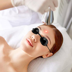 Захисні окуляри для лазерної епіляції та фотоепіляції з гумкою та чохлом для захисту очей від УФ випромінювання