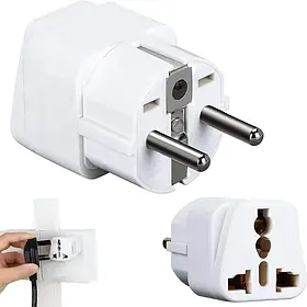 Перехідник універсальний US UK AU на EU розетку адаптер 250 В 10 А для зарубіжної техніки та електроніки