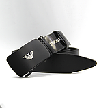 Шкіряний пояс ARMANI шкіряний брендовий чорний, фото 3