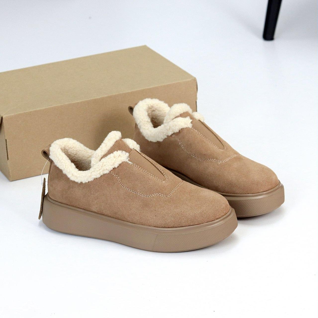 Жіночі зимові короткі черевики замшеві автоледі моко натуральна замша, фото 1