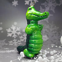 Скляна ялинкова іграшка Крокодил Komozja Family Santa Claus, фото 4