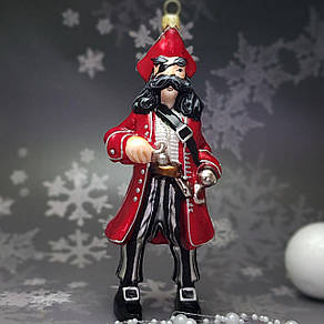 Скляна ялинкова іграшка Капітан Пірат Komozja Family Santa Claus, фото 1