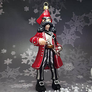 Скляна ялинкова іграшка Капітан Пірат Komozja Family Santa Claus, фото 2