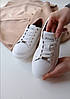 Кеди класичні базові шкіряні жіночі білі, фото 3