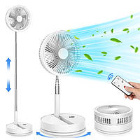 F9 Складаний Телескопічний Напальний Настільний Вентилятор із 4-годинним Таймером, 4 швидкостями, Регульований з Пультом