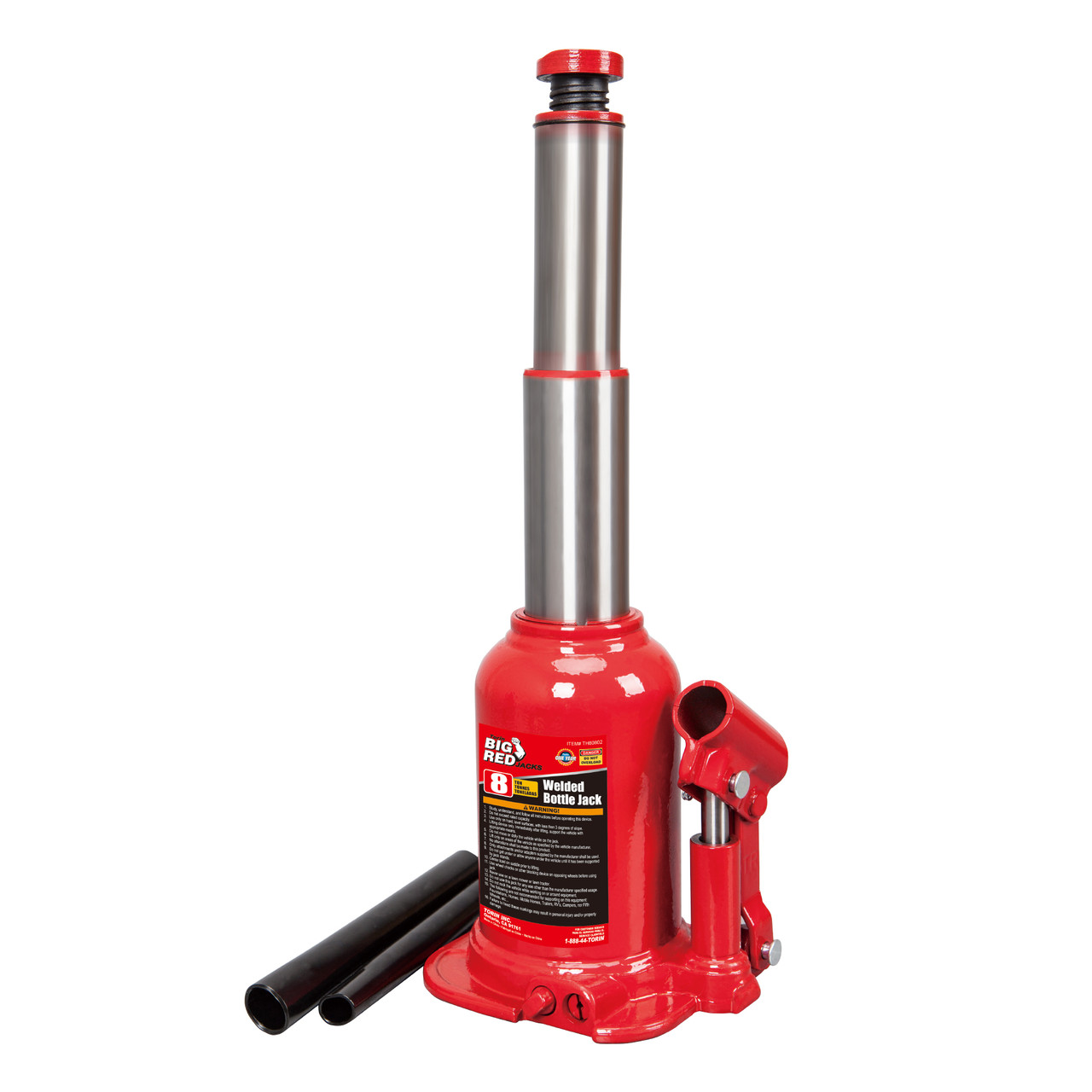 Домкрат гідравлічний низькопрофільний двоштоковий 8т 170-410 мм TORIN TH80802X, фото 1
