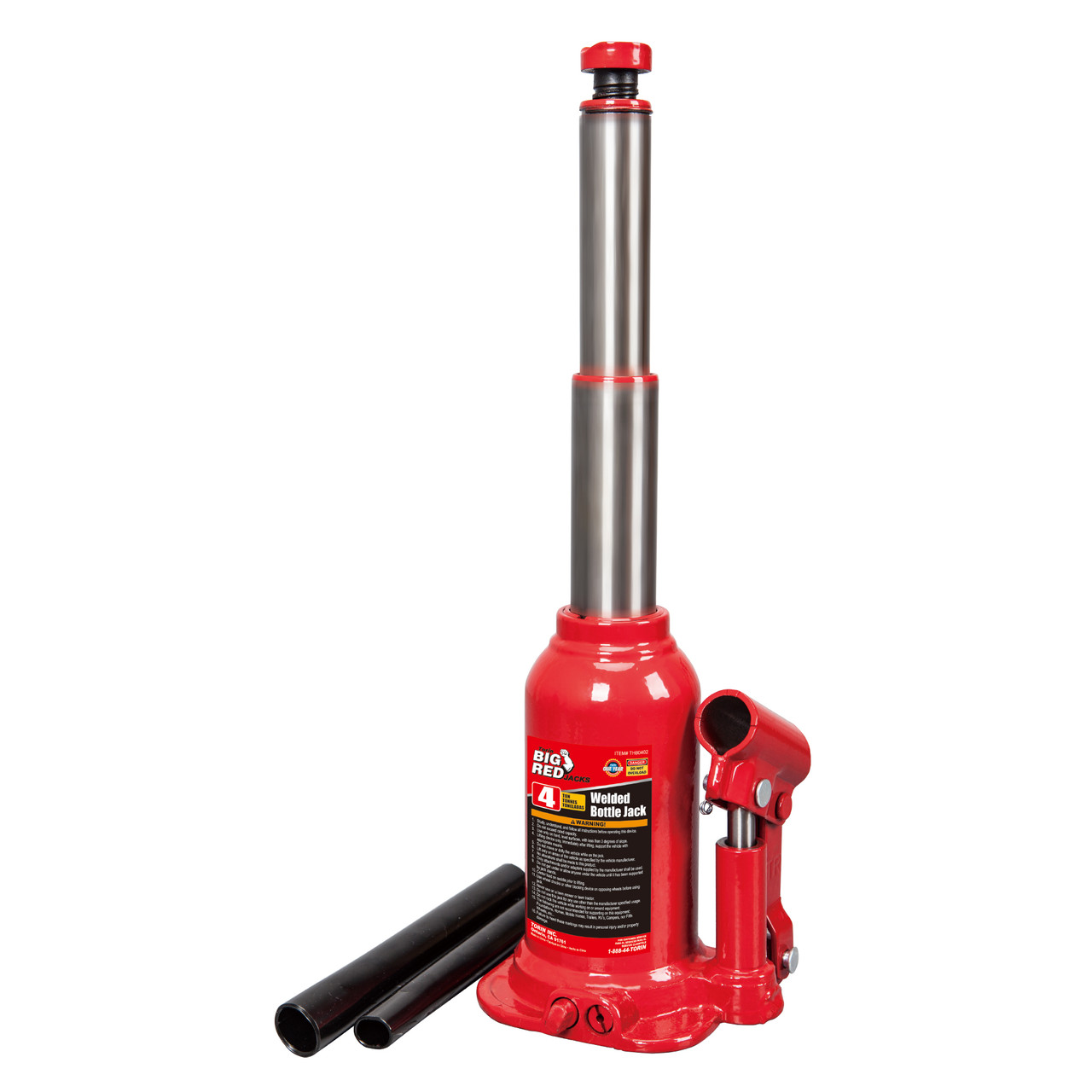 Домкрат бутылочный низкопрофильный двухштоковый 4т 170-410 мм TORIN TH80402X, фото 1