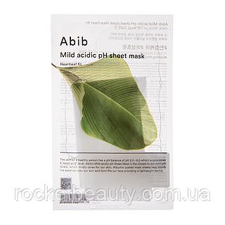 Тканинна маска для обличчя з екстрактом хаутюйнії Abib Mild Acidic pH Sheet Mask Heartleaf Fit, 30 мл