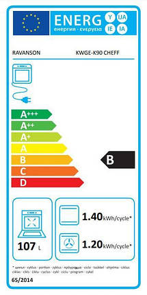 Плита комбінована Ravanson Cheff Modern KWGE-K90 чорна, фото 2