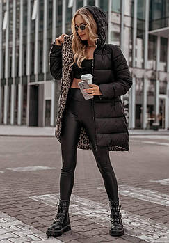 Куртка жіноча тепла двостороння утеплювач силікон 200 (Норма та напівбатал)