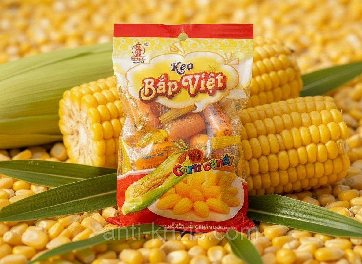 Натуральні жувальні цукерки Corn Candy зі смаком кукурудзи 400 г, дуже смачні, В'єтнам, фото 1