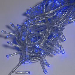Світлодіодна гірлянда-нитка довжина 15 м, 200 LED, синя, прозорий шнур від мережі