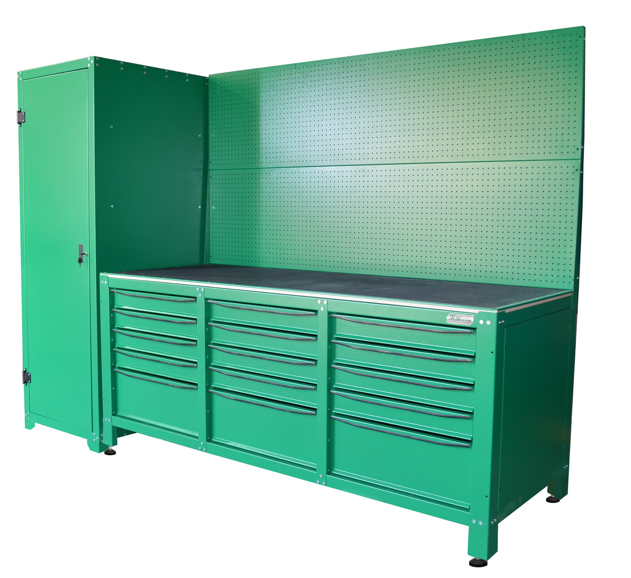 Комплект верстак слюсарний 2100 х 800 мм 15 полиць + шафа, фото 1