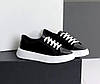 Кеди шкіряні жіночі стильні весна чорні на білій підошві 38р, фото 4