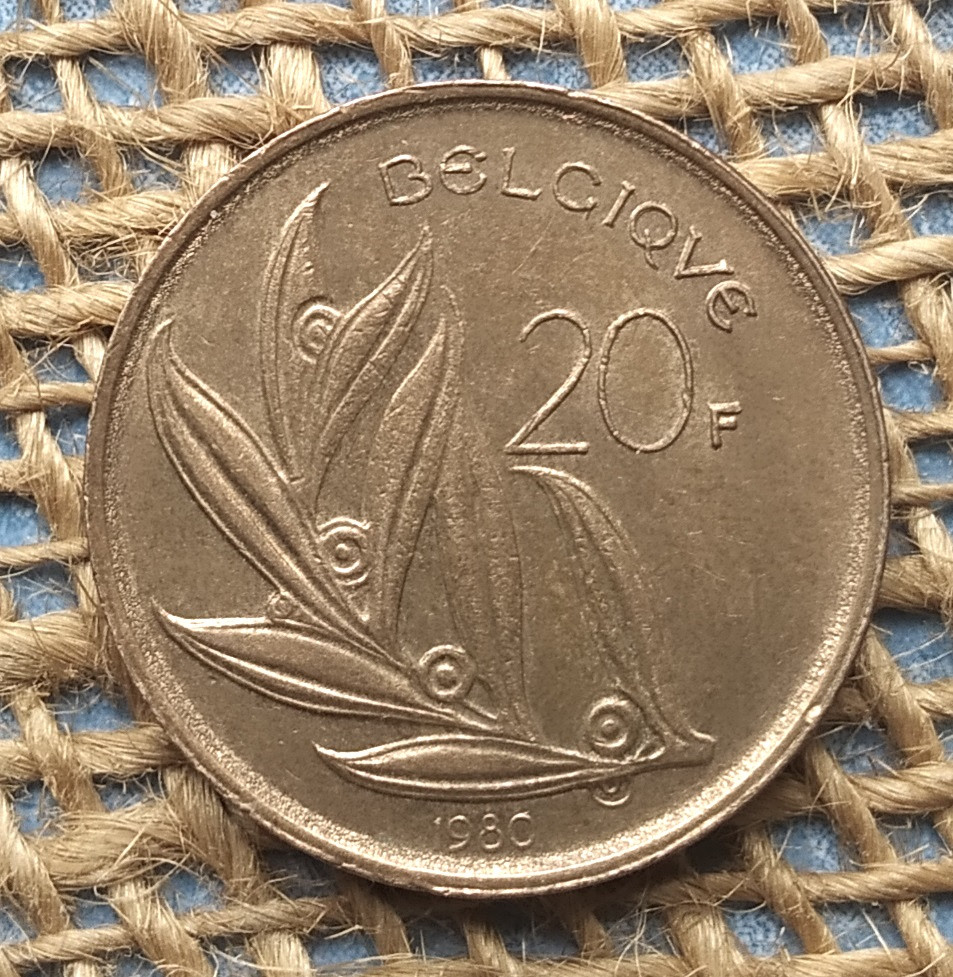 20 франкiв 1980 року. Бельгiя, фото 1