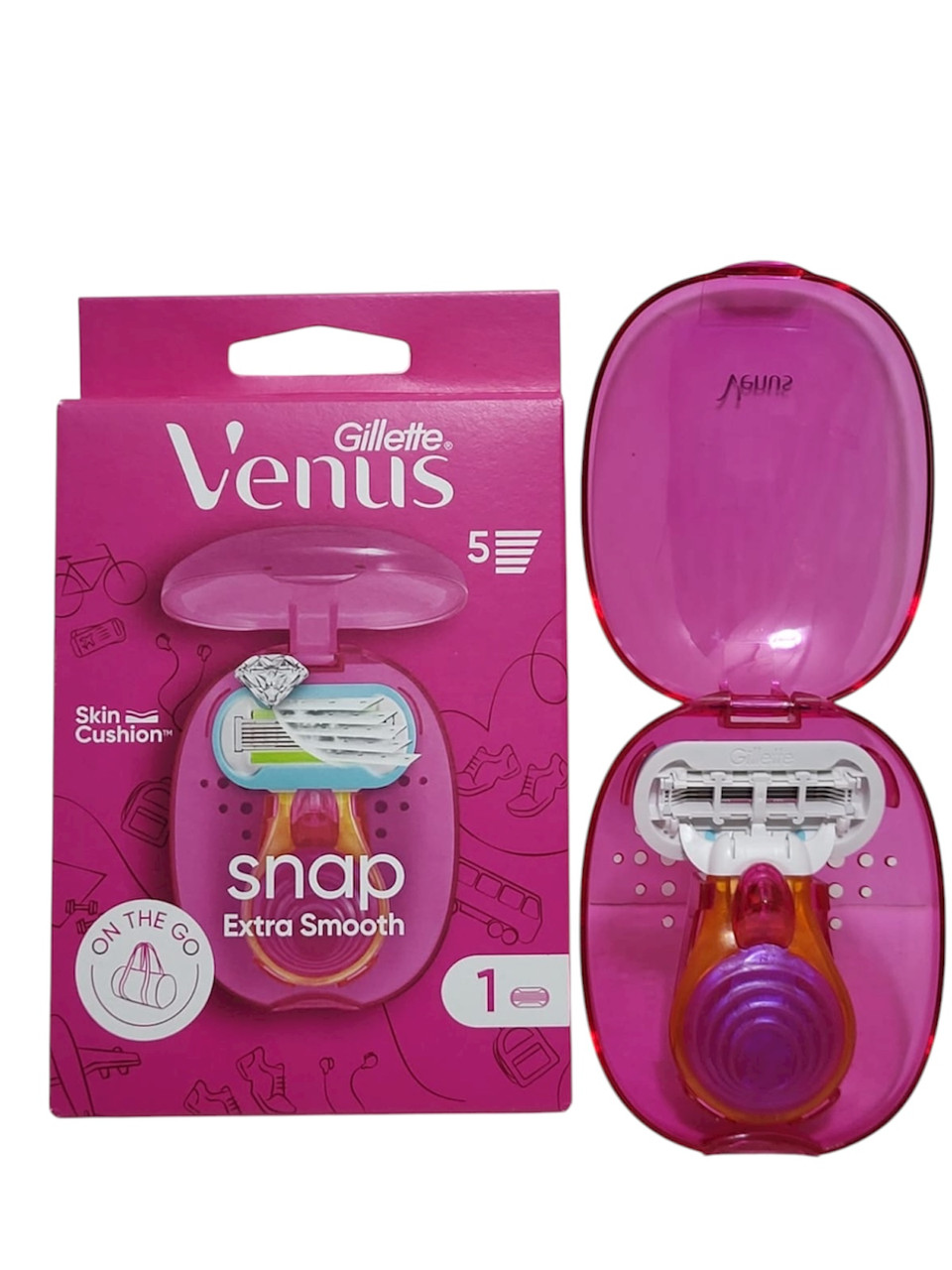 Станок Gillette Venus Snap Extra Smooth + футляр, фото 1