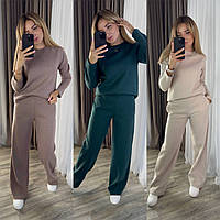 Зимний женский ангоровый костюм с брюками палаццо и кофтой прогулочный костюм из ангоры теплый 42-44 46-48 50-52