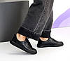 Кеди шкіряні жіночі стильні весна осінь чорні, фото 3