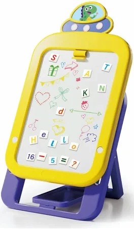 Дитяча двостороння магнітна дошка-мольберт (крейда/маркер) з регулюванням по висоті