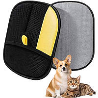 Щітка-рукавиця для розчісування тварин Bodasan для вичісування шерсті собак і котів, масажна (DRH4)