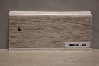 Плинтус ПВХ ТерПол 22х70х2200 мм, Ясень Б'янко 008