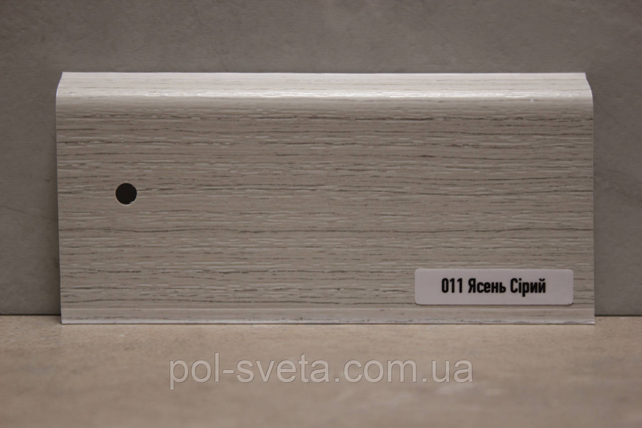 Плінтус ПВХ ТерПол 22х70х2200 мм, Ясень сірий 011, фото 1