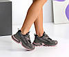 Кросівки жіночі з еко шкіри сірі з рожевим, фото 4
