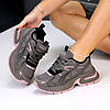 Кросівки жіночі з еко шкіри сірі з рожевим, фото 3