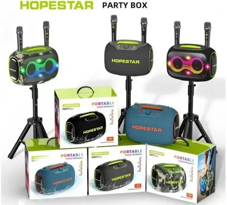 Колонка Hopestar PARTYBOX Bluetooth 5.0 – портативна акустика із сабвуфером 20 Вт, потужний звук, бездротова колонка для вечірок