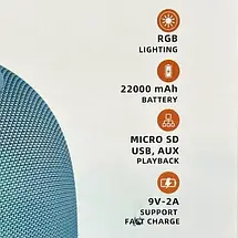 Колонка Hopestar PARTYBOX Bluetooth 5.0 – портативна акустика із сабвуфером 20 Вт, потужний звук, бездротова колонка для вечірок, фото 3