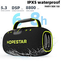 Портативна колонка Hopestar PARTYBOX 40 Вт Bluetooth 5.3, IPX5, TWS, мікрофон, водо- та пиленепроникна, потужний звук, фото 3