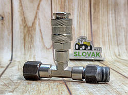 Перехідник на ресивер МТЗ з/о d=14 (на 1 шланг) зі швидкозніманням