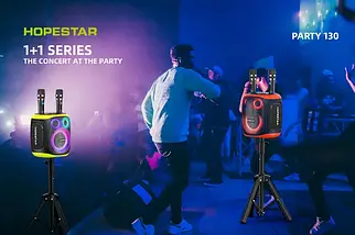 Колонка Hopestar Party 130 120W Bluetooth 5.3, IPX5, 2 мікрофони, портативна, караоке, потужний звук для вечірок, фото 4