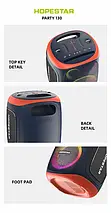 Колонка Hopestar Party 130 120W Bluetooth 5.3, IPX5, 2 мікрофони, портативна, караоке, потужний звук для вечірок, фото 5