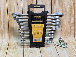 Ключі ріжково-накидні з тріскачкою Sigma 11 шт 8-19 мм CrV satine (Планшет)