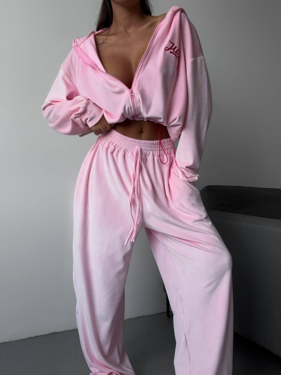 Жіночий спортивний костюм;Кольори: рожевий, чорний ; Розміри: 42-44,46-48;, фото 1