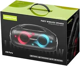 Портативна колонка Hopestar A50 Party 80W Bluetooth з мікрофоном, RGB підсвічуванням, IPX6 та ручкою для переносу, фото 2