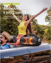 Портативна колонка Hopestar A50 Party 80W Bluetooth з мікрофоном, RGB підсвічуванням, IPX6 та ручкою для переносу, фото 5