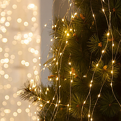Світлодіодна гірлянда Кінський хвіст 3 метри для ялинки новорічна  300 LED, золотисте світло