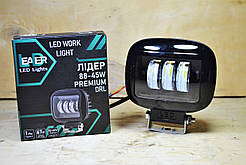 Додаткова світлодіодна LED фара 45Вт Квадратна (Black), чітка границя світла ДХО NEW LEADER