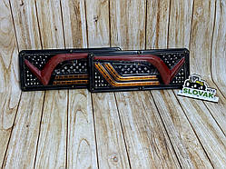 Ліхтар LED задній 12-24v до Автомобільної техніки, вантажівок, 46х13 см (Біжний поворотник) Ferrari