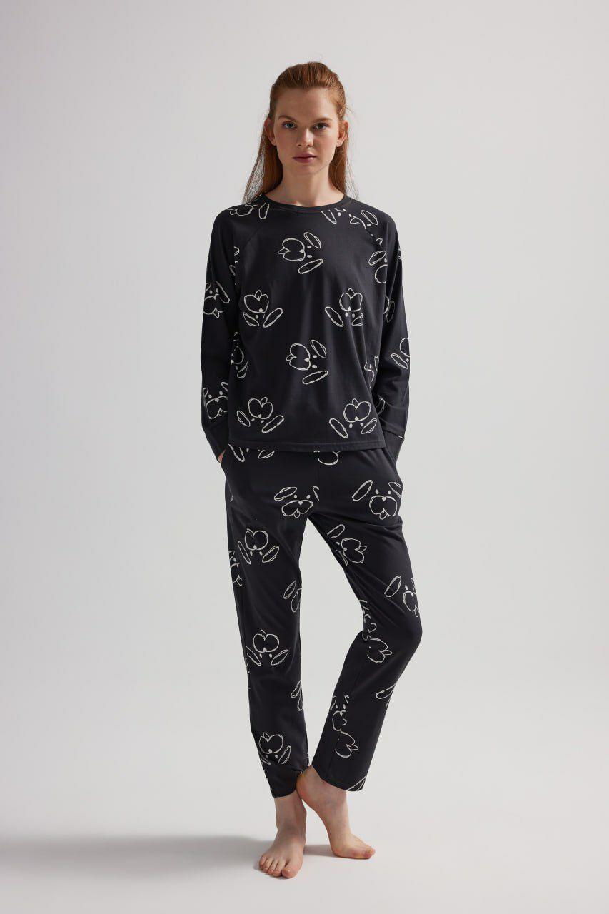 Жіночий бавовняний комплект для дому та сну Hays з принтом, фото 1